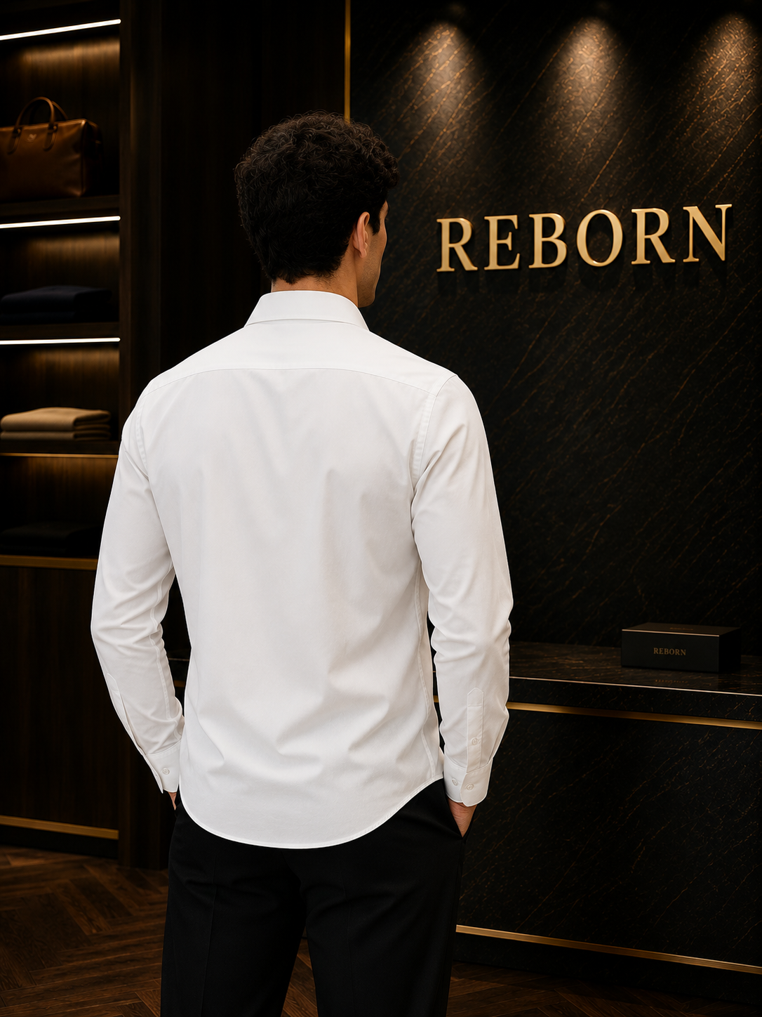 White Premium Shirt with Embroidered Heart