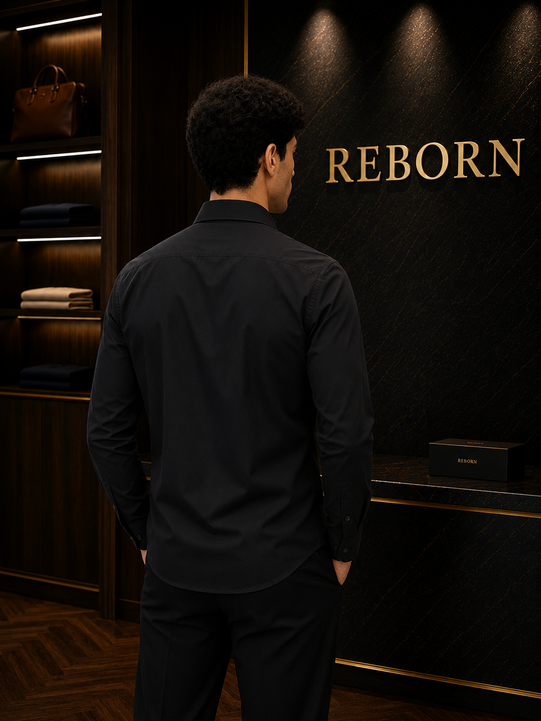 Black Elegant Shirt with Luxury Emblem