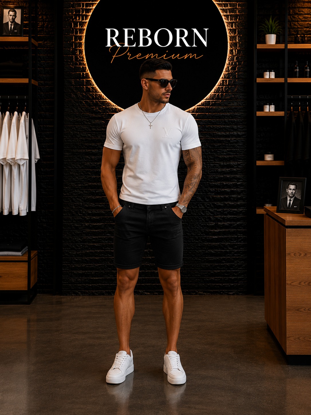Black Denim Shorts