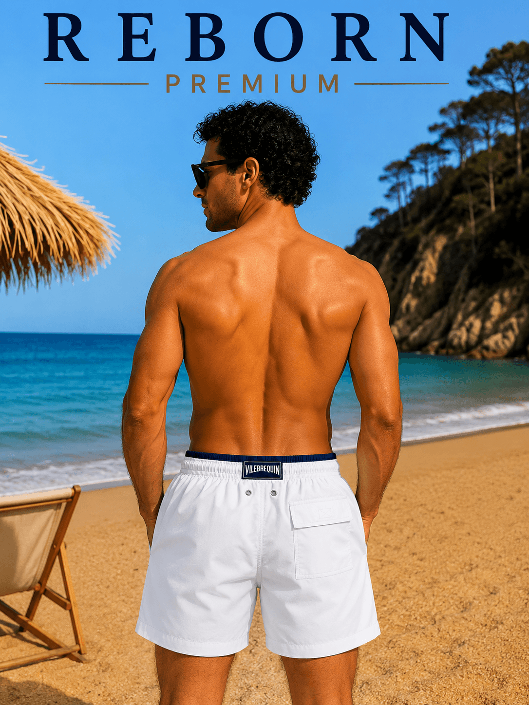 Premium Turtle Logo Swim Shorts – Ice Blue